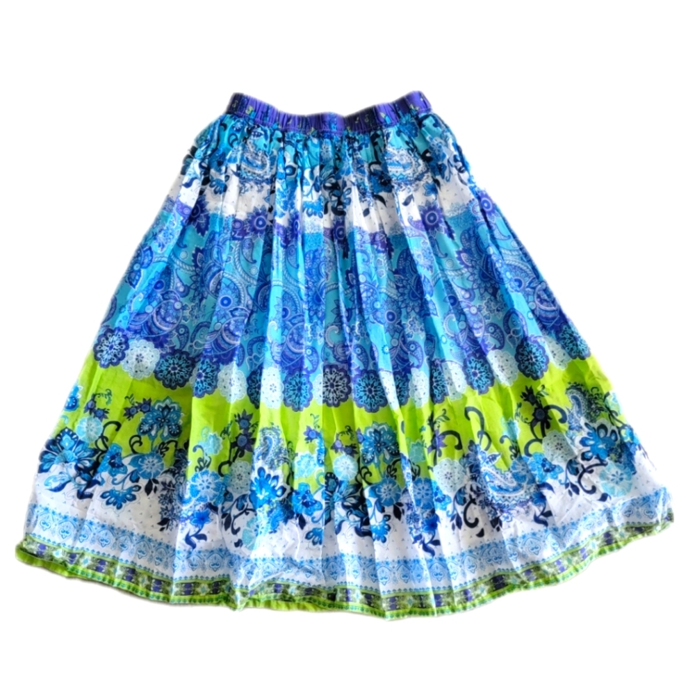 Blair Paisely Floral Peasant Boho Elastic Waist Size Medium